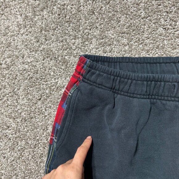 Polo Ralph Lauren Men's SZ Medium Navy Sweatpants Plaid Side Panels & Elastic Wa - Picture 4 of 10